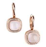 Kolczyki w różowym złocie z kamieniami księżycowymi