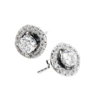 Kolczyki z białego złota z brylantami