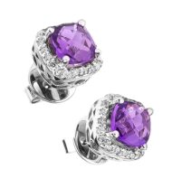 Kolczyki z białego złota z ametystami