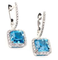 Kolczyki w białym złocie z topazami