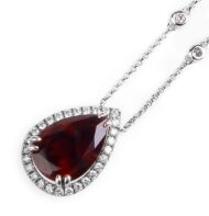 Naszyjnik w białym złocie z turmalinem