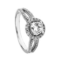 Pierścionek z białego złota z brylantami