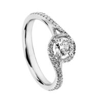 Pierścionek z białego złota z brylantami