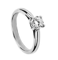 Pierścionek z białego złota z brylantem