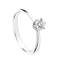 Pierścionek z białego złota z brylantem