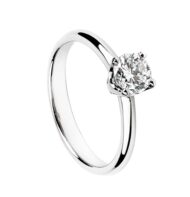 Pierścionek z białego złota z brylantem