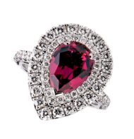 Pierścionek z białego złota z turmalinem