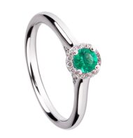 Pierścionek w białym złocie ze szmaragdem