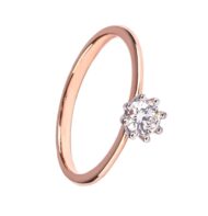 Pierścionek z różowego złota z brylantem