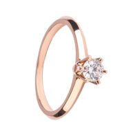 Pierścionek z różowego złota z brylantem