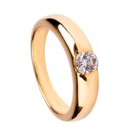 Pierścionek w żółtym złocie z brylantem