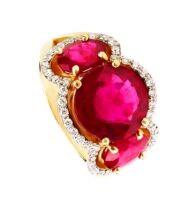 Pierścionek ze złota z rubinami