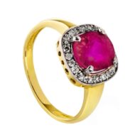 Pierścionek ze złota z rubinem