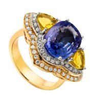 Pierścionek ze złota z tanzanitem