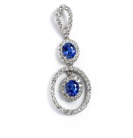 Okazała zawieszka z naturalnymi szafirami